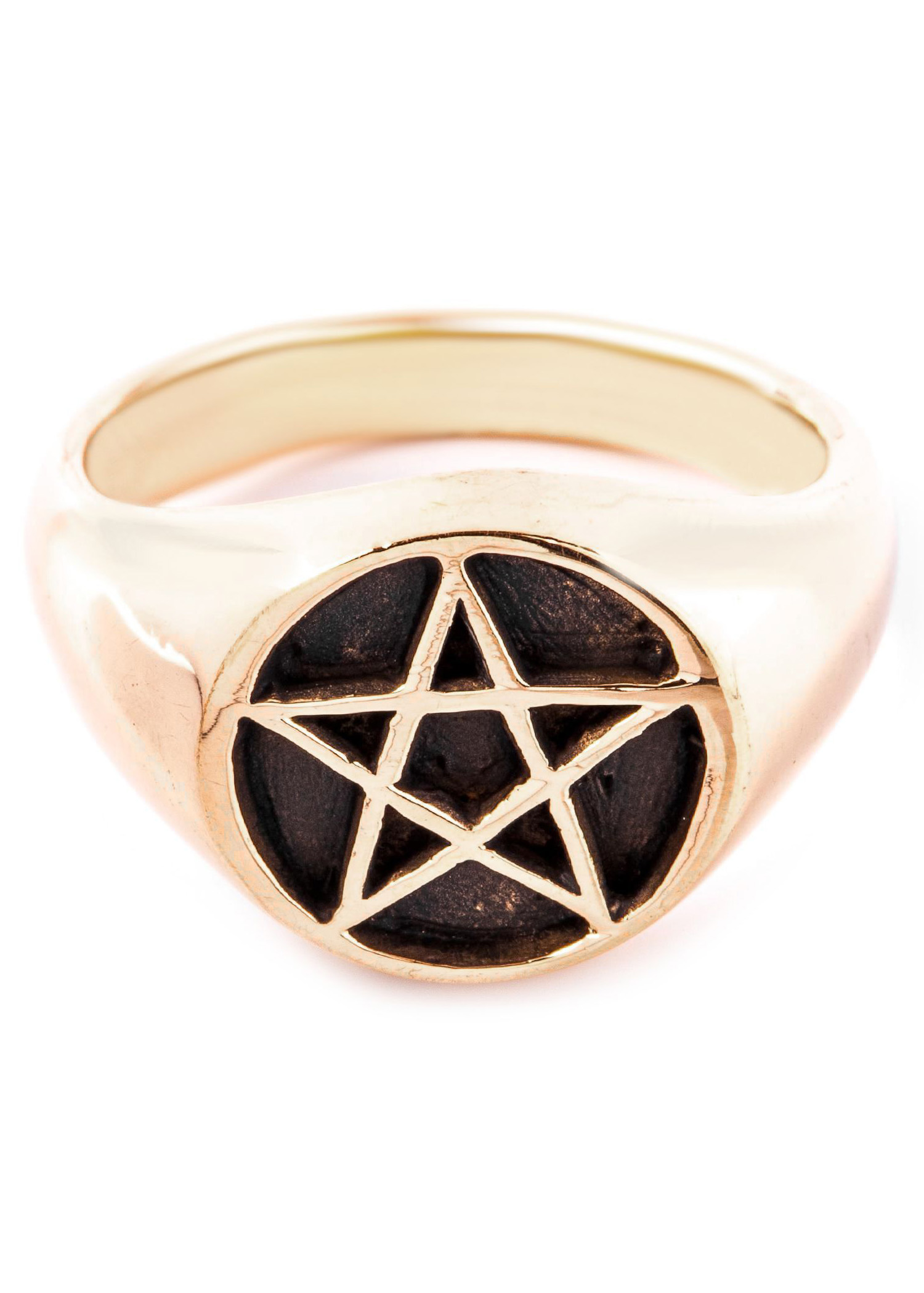 Pentagramm Siegelring aus Bronze, Ringgröße 19/60