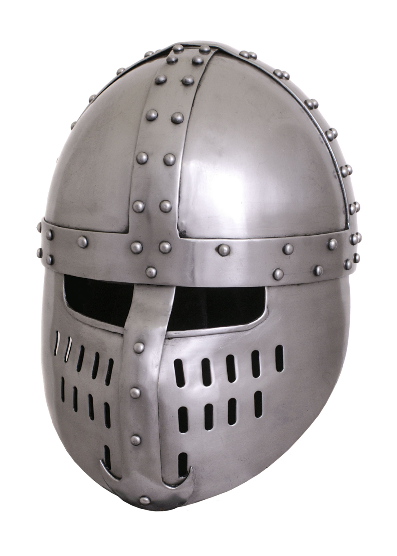 Normannischer Spangenhelm mit Gesichtsplatte, 1,6 mm Stahl, Größe M