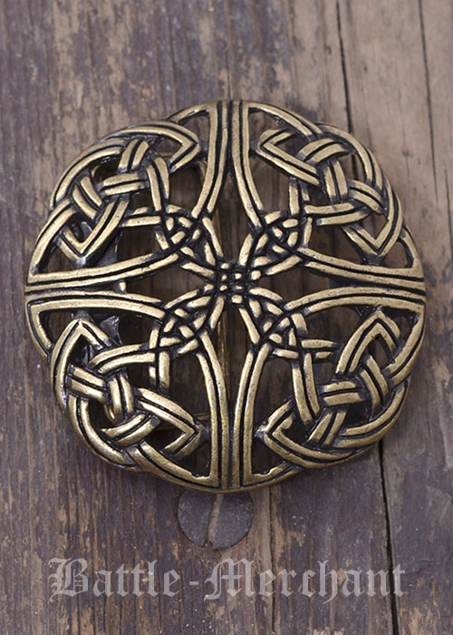 Gürtelschnalle - Keltisches Muster, durchbrochen, Farbe bronze