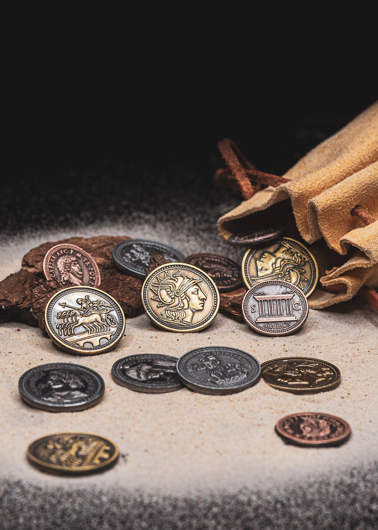 LARP-Römermünzen, 10er Pack, Farbe silber