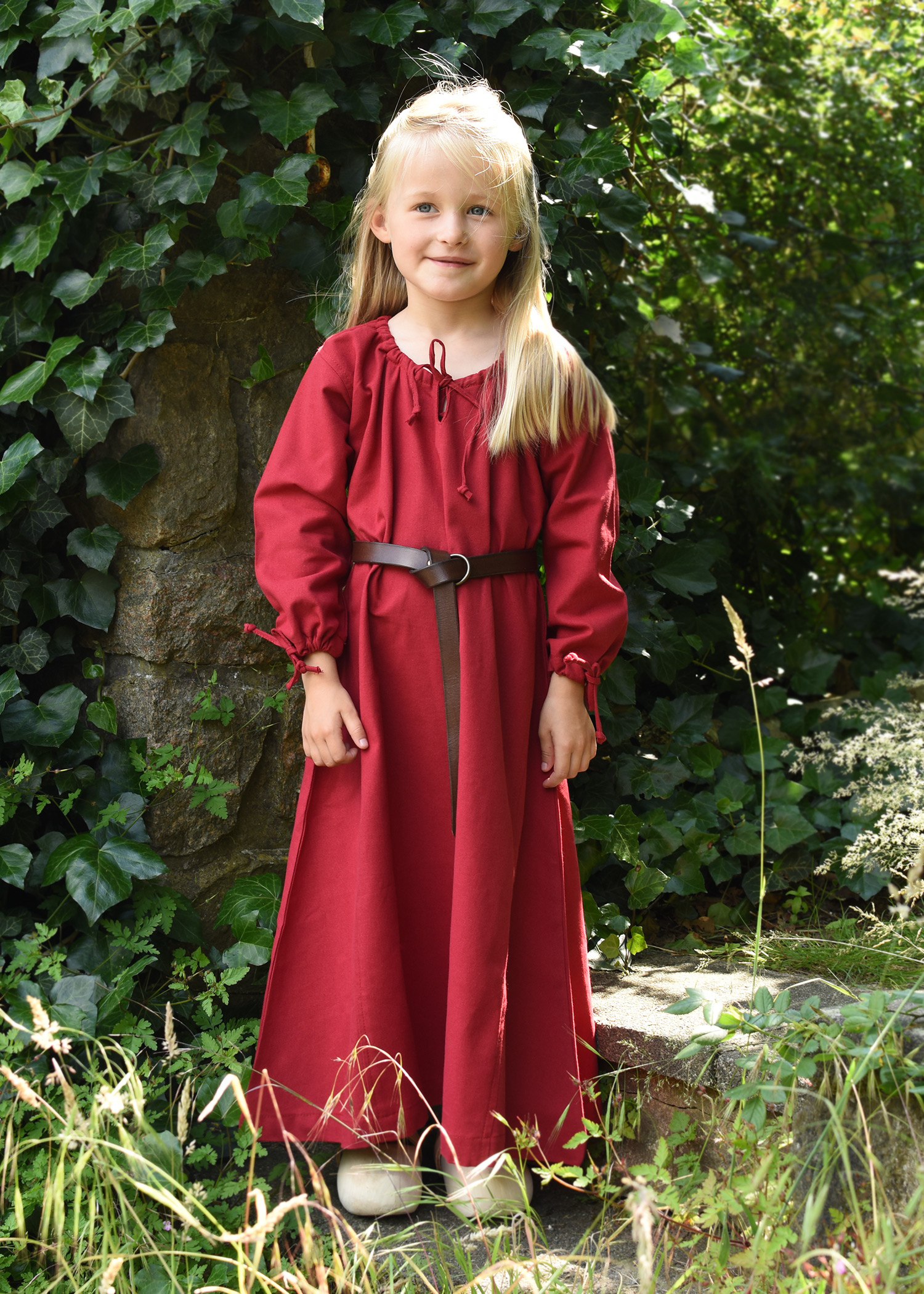 Kinder Mittelalterkleid Ana, rot, Größe 164