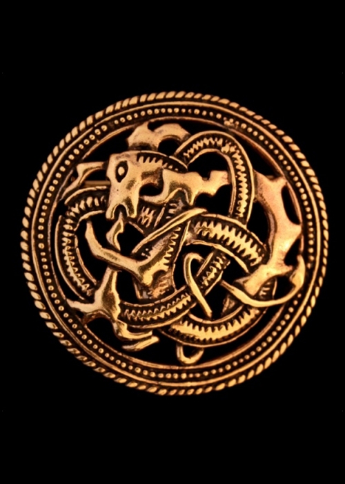 Wikinger Brosche Feuerdrache aus Bronze