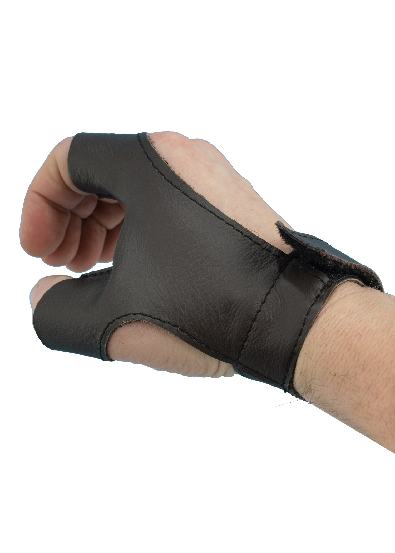 Bogenhandschuh aus Leder für Linkshänder, braun, Größe XL