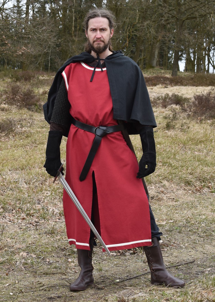 Mittelalter Waffenrock Eckhart, rot/natur, Größe S/M/L