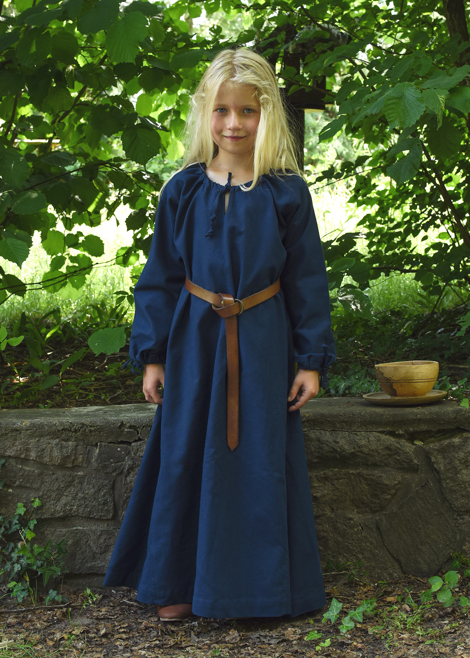 Kinder Mittelalterkleid Ana, blau, Größe 128