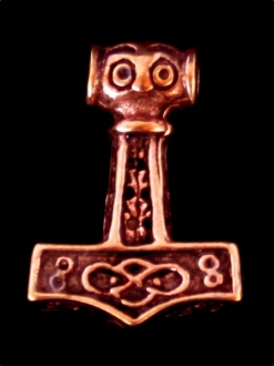 Anhänger Mjölnir Thors Hammer klein aus Bronze