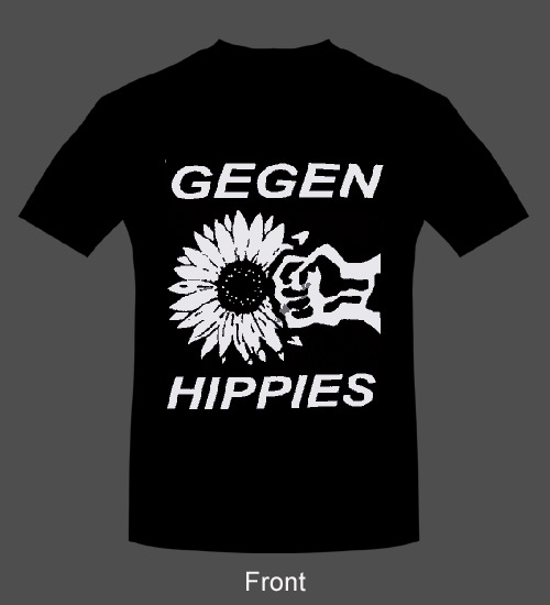 T-Shirt Gegen Hippies, Größe S
