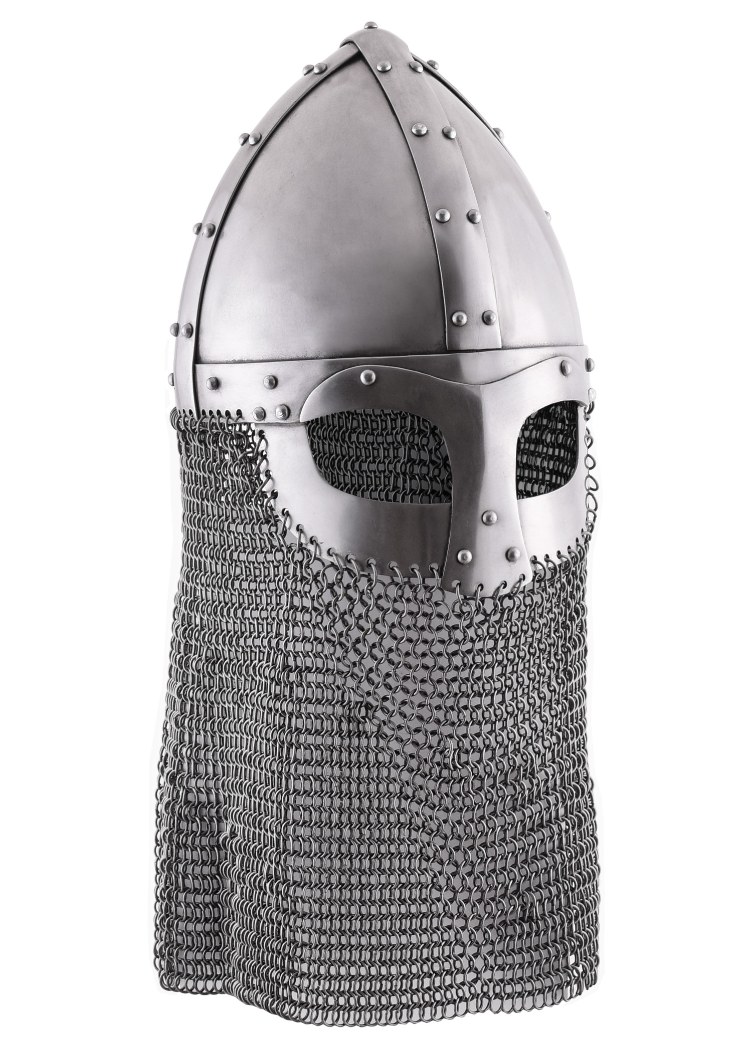 Vendelzeitlicher Spangenhelm mit Kettenbrünne, Größe M