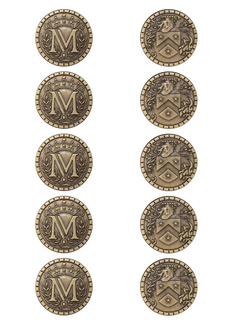 LARP-Mittelaltermünzen, 10er Pack, Ausführung gold