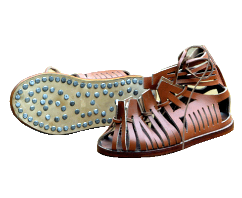Römische Sandalen, Caligae, braun, Größe 45