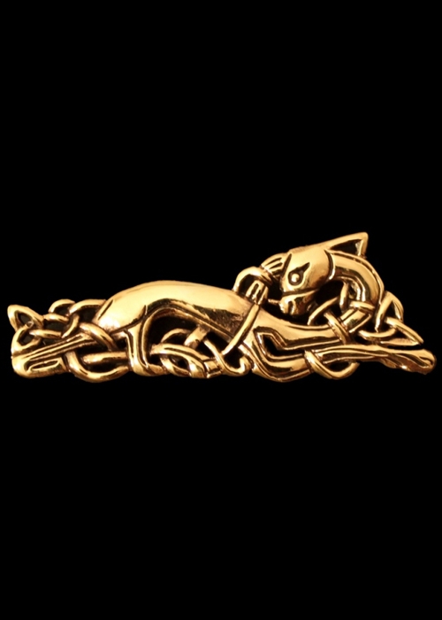 Keltische Brosche Anderswelthund aus Bronze