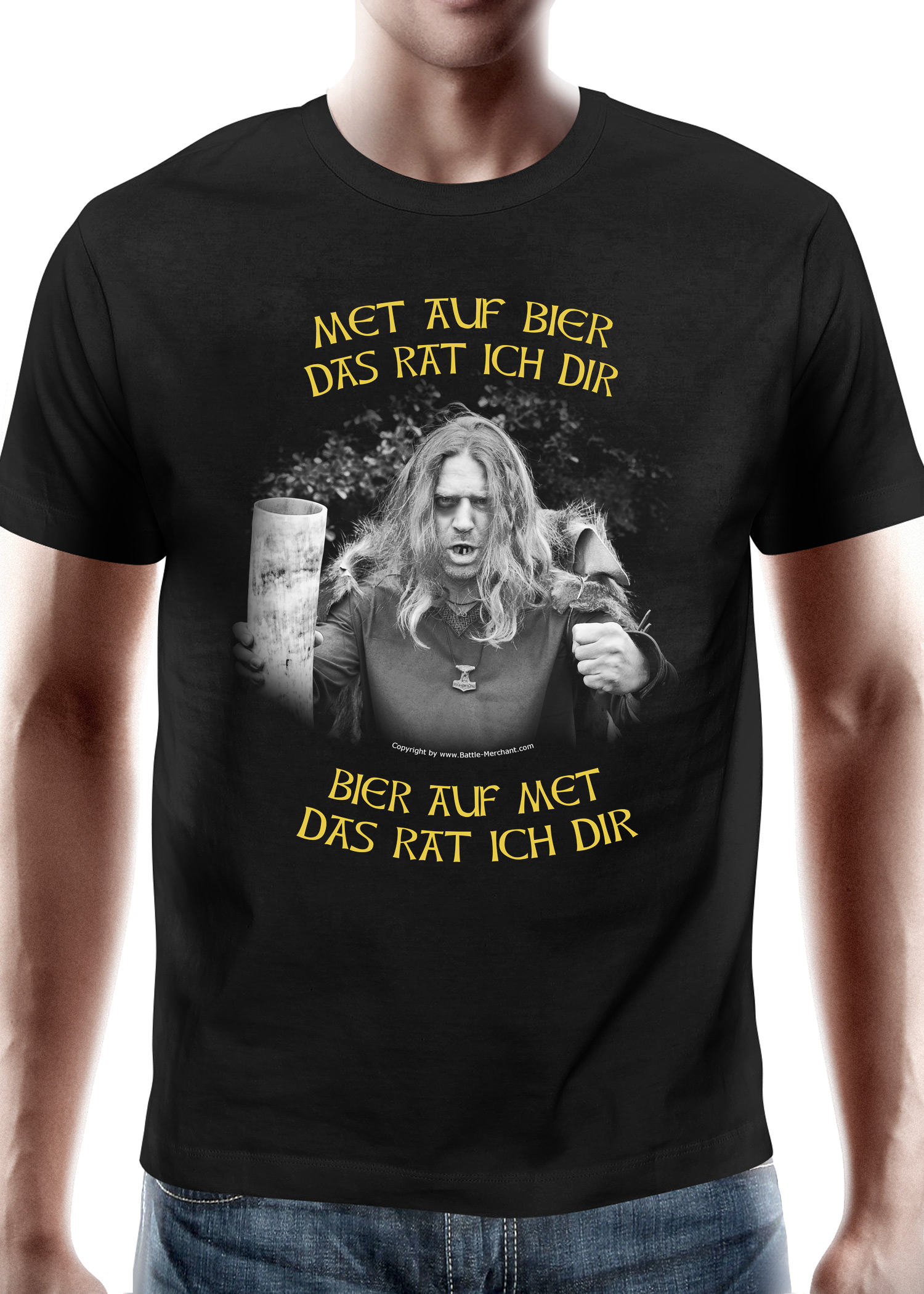 T-Shirt - Met auf Bier - das rat ich Dir, Größe S