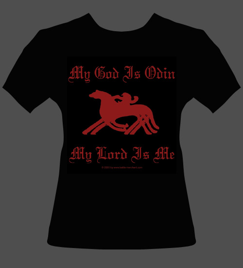 Girlie-Shirt My God is Odin, Größe S