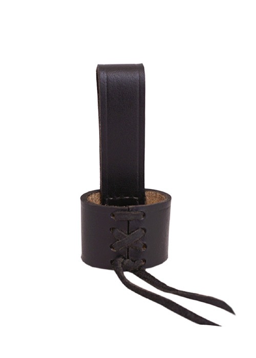Gürtelhalter für Dolch, aus schwarzem Leder, Größenverstellbar
