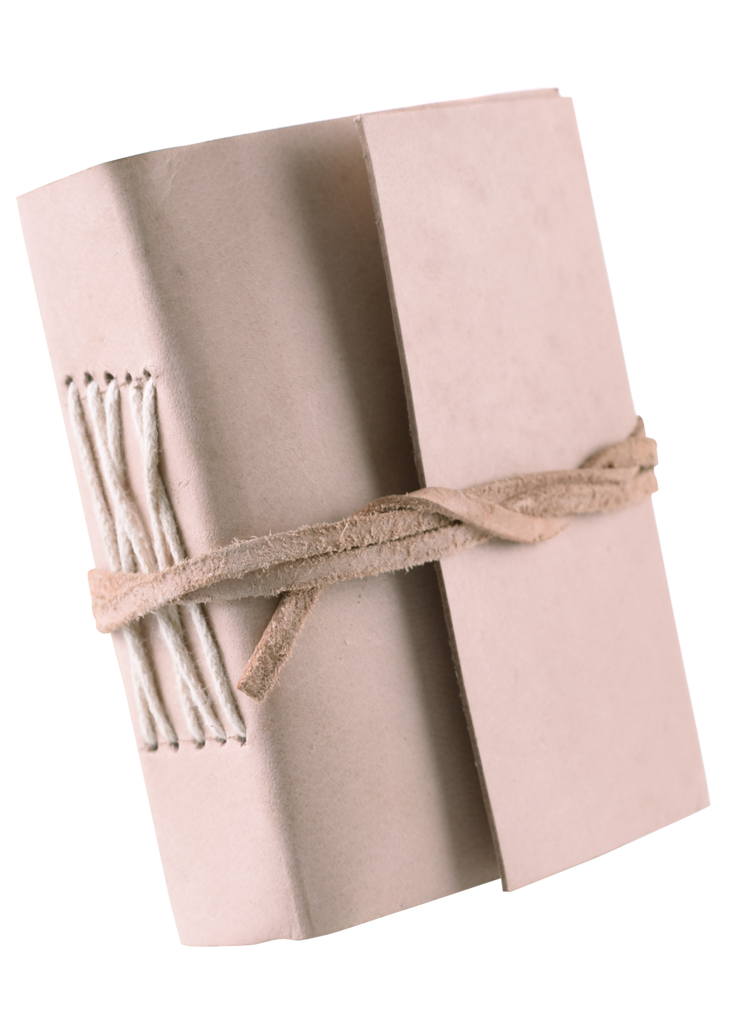 Kleines Notizbuch mit Ledereinband,  naturfarben, ca. 7 x 9 cm