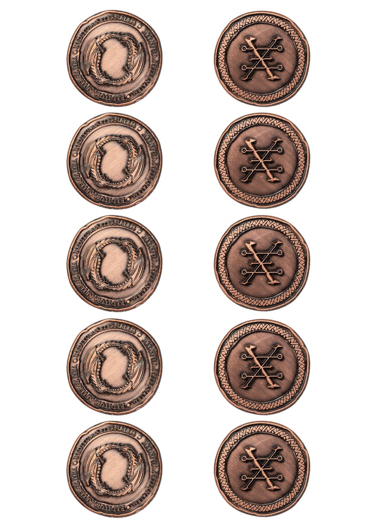 LARP-Drachenmünzen, 10er Pack, Farbe kupfer