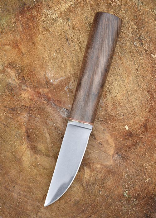 Wikinger Messer mit Walnussgriff und Lederscheide