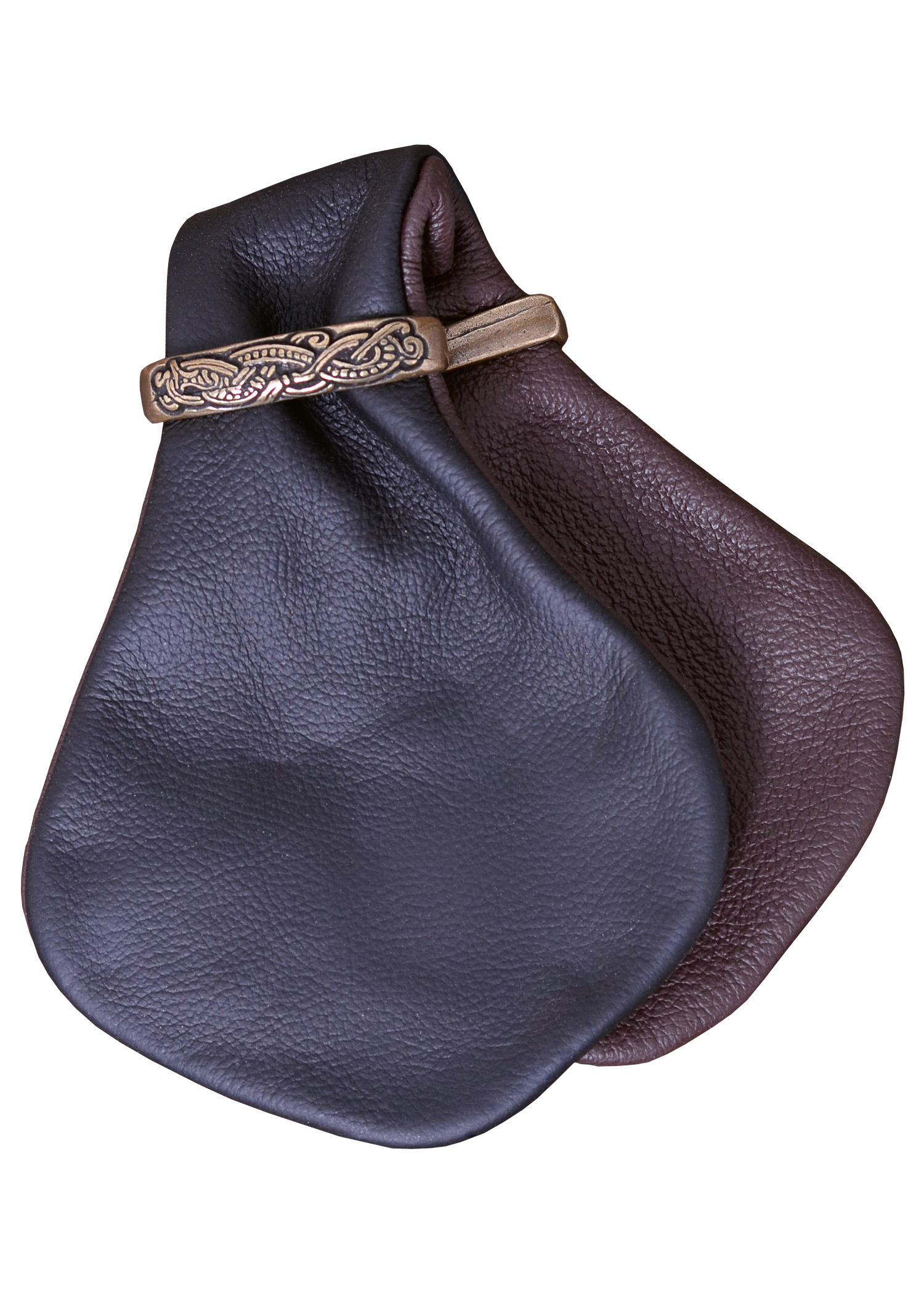 Mittelalterliche Geldkatze - Chazza, verschiedene Farben, Farbe schwarz/braun