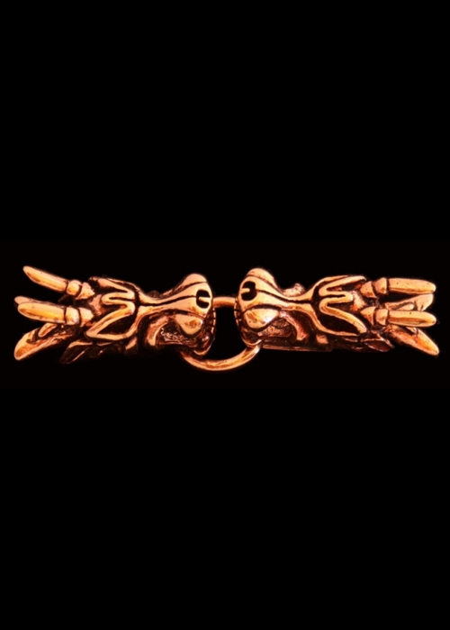 Wikinger Gewandschließe Drachenköpfe aus Bronze