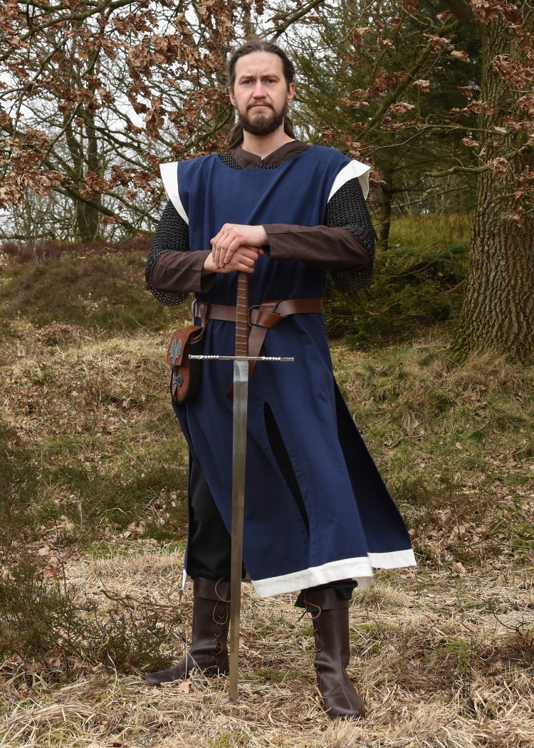 Mittelalter Waffenrock Eckhart, blau/natur, Größe S/M/L