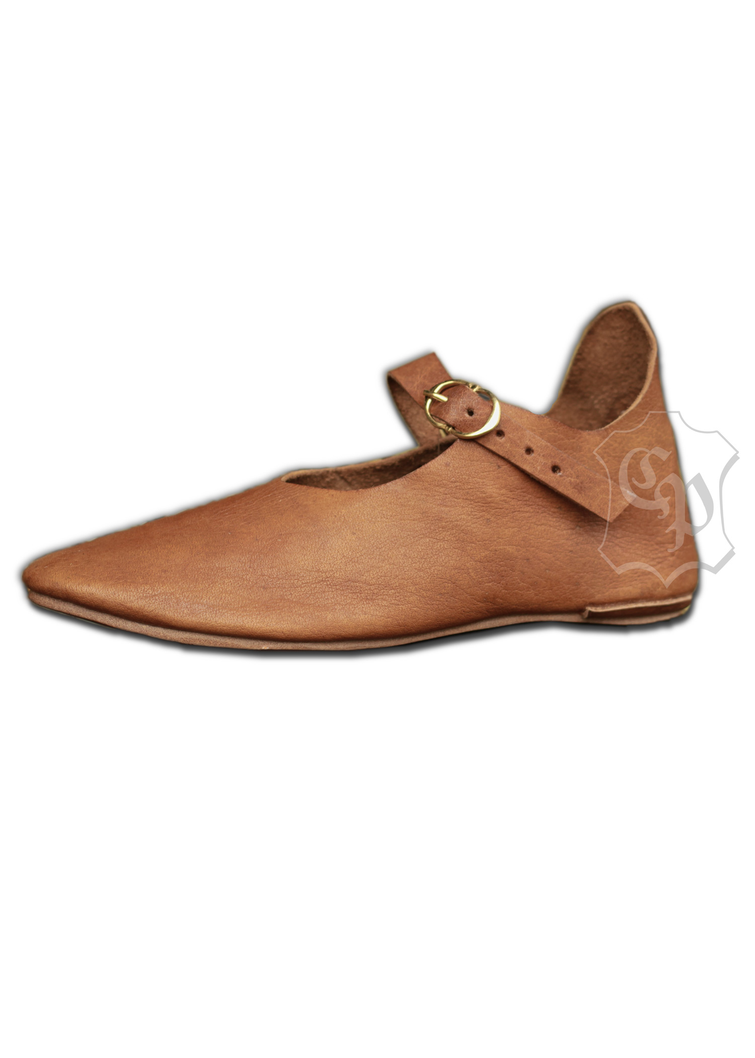 Spätmittelalterliche Wendeschuhe mit Schnallenverschluss, Größe 36