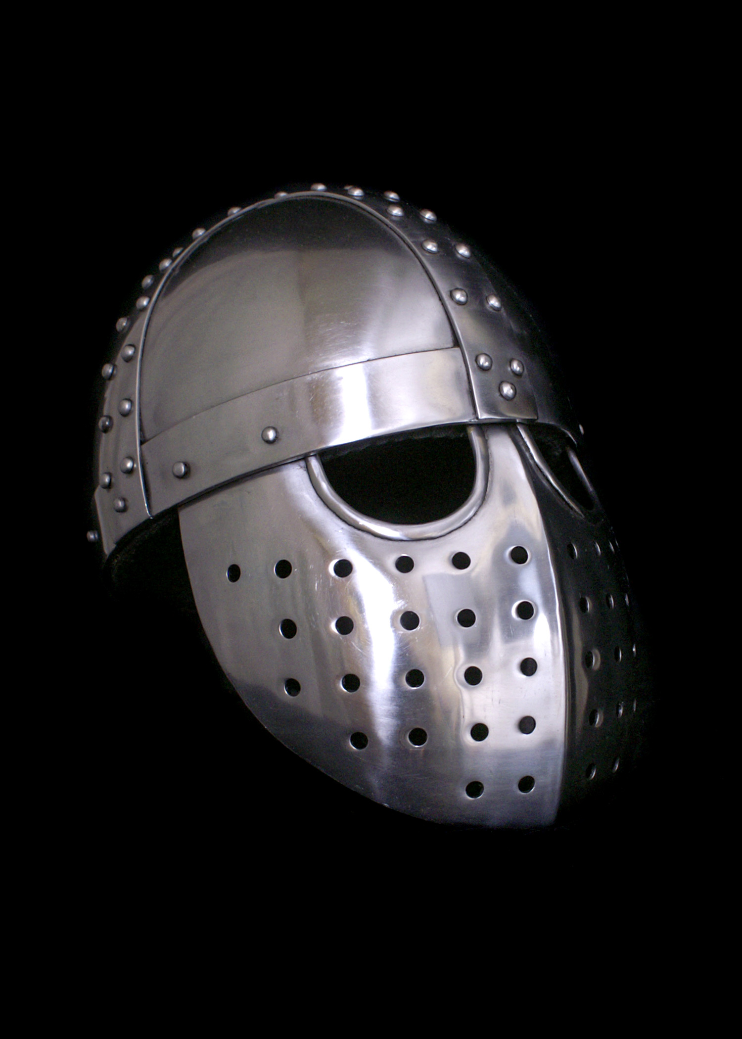 Kreuzfahrer Spangenhelm mit Gesichtsplatte, 2 mm Stahl, Größe L