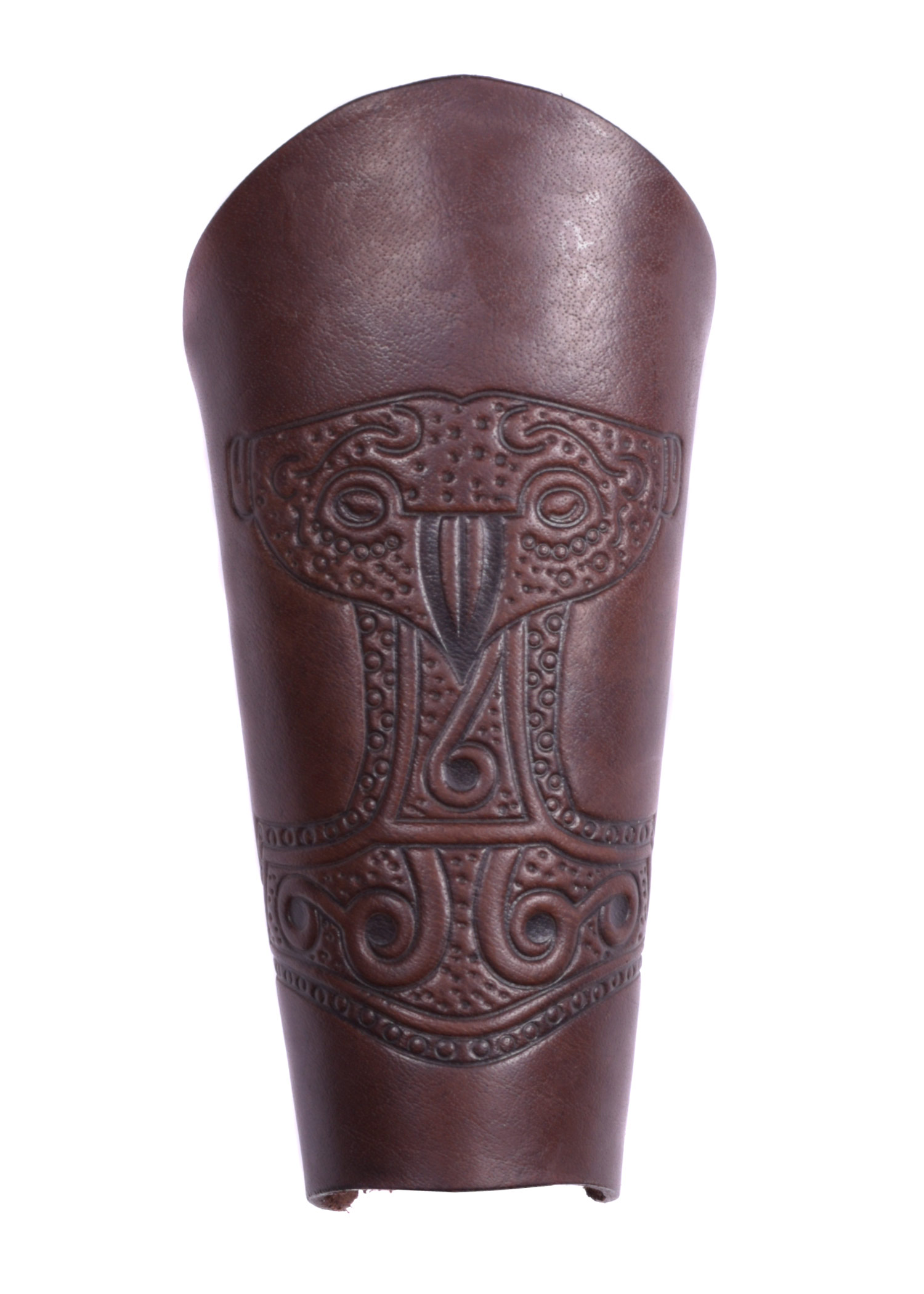 Armstulpe mit geprägtem Thorshammer, braun-antik, Menge Paar