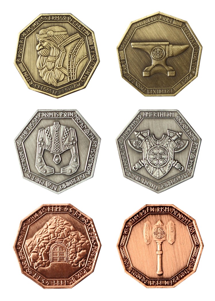 LARP-Münzen Zwerge Ausführung mit braunem Beutel