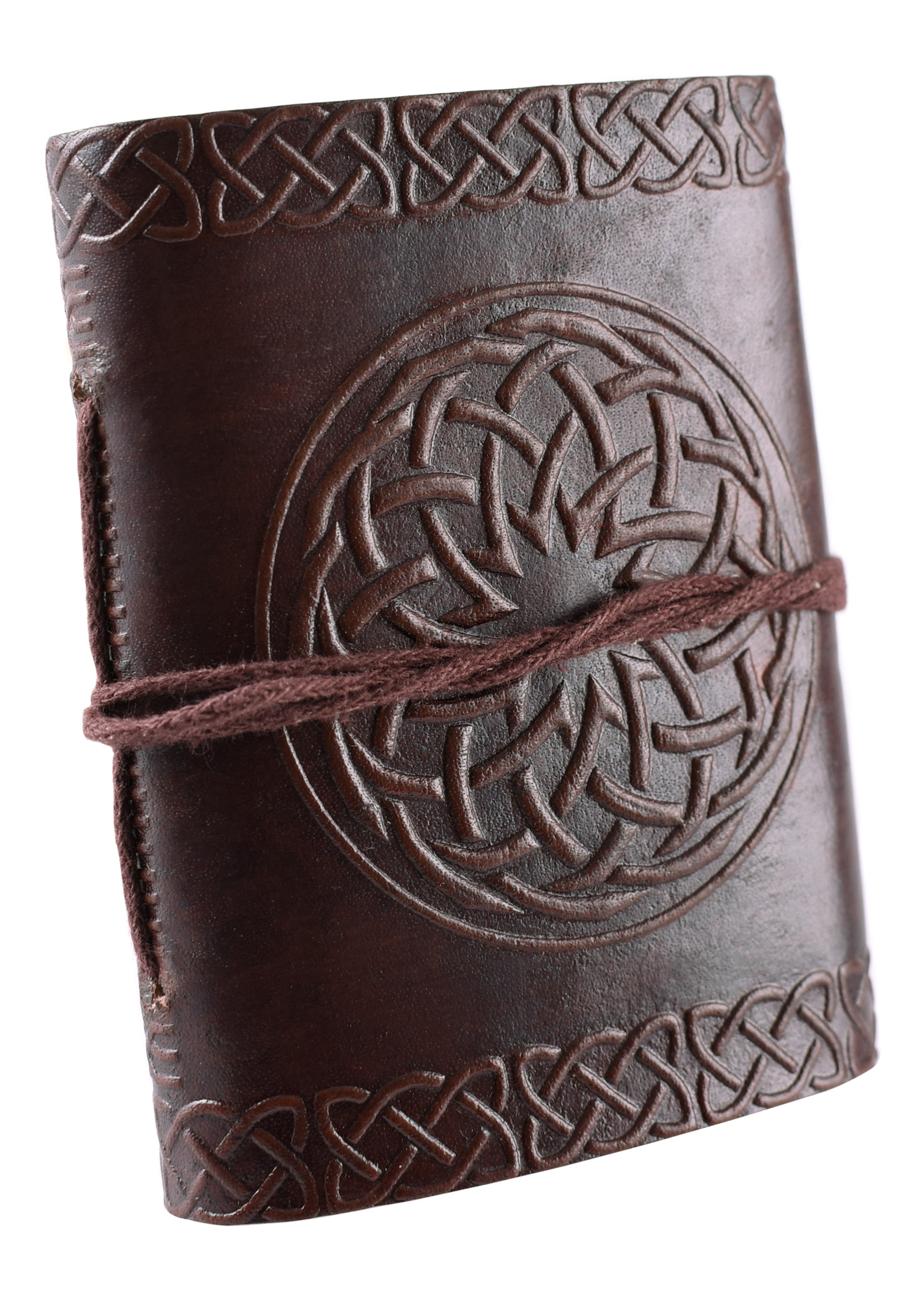 Kleines Notizbuch / Tagebuch mit geprägtem Ledereinband, ca. 9 x