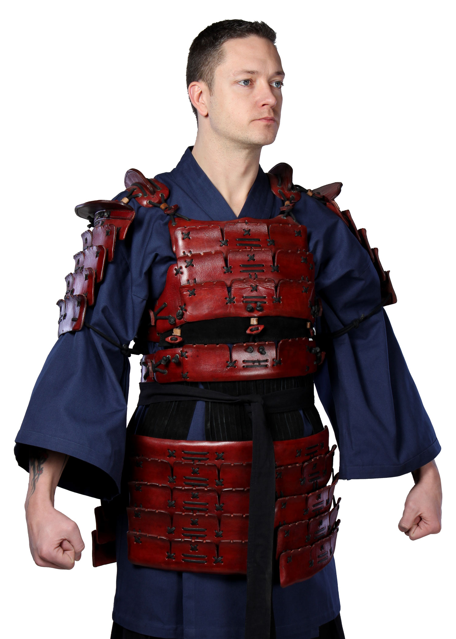 Lederrüstung Modell Samurai, Gr. M/L, Farbe rot