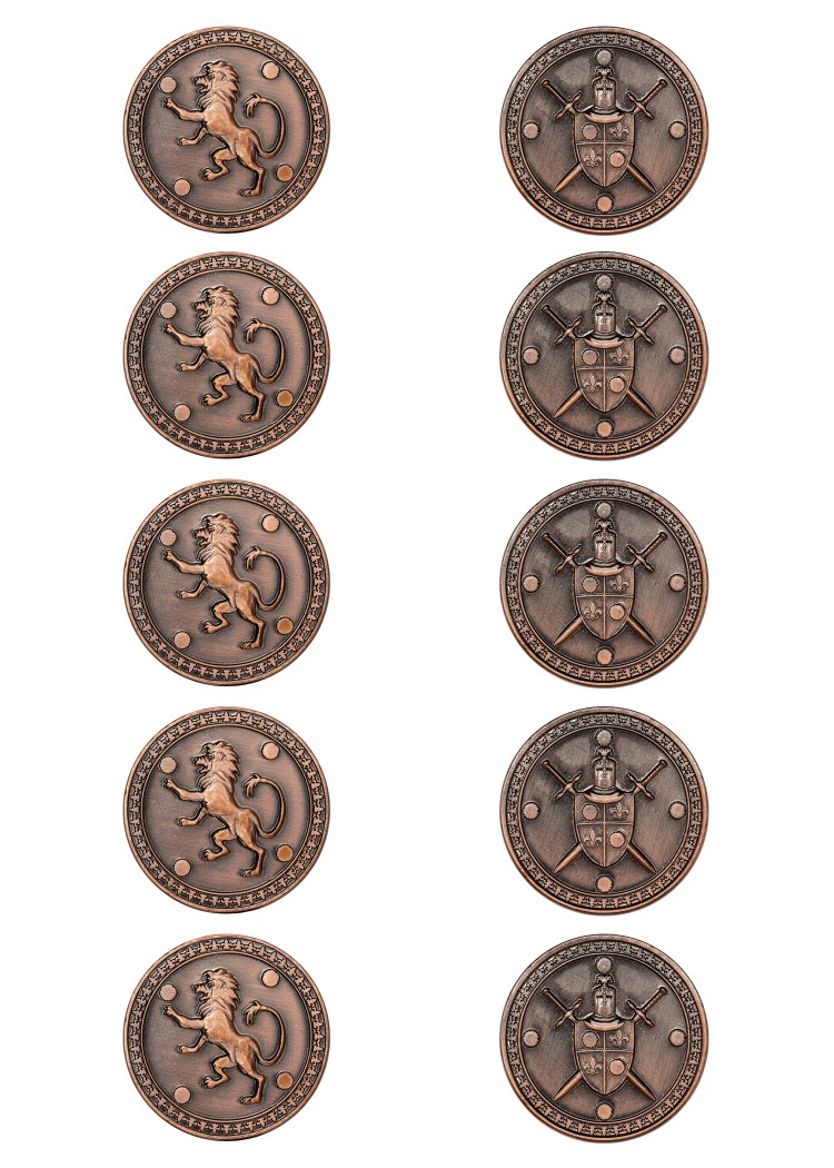 LARP-Königmünzen, 10er Pack, Farbe kupfer