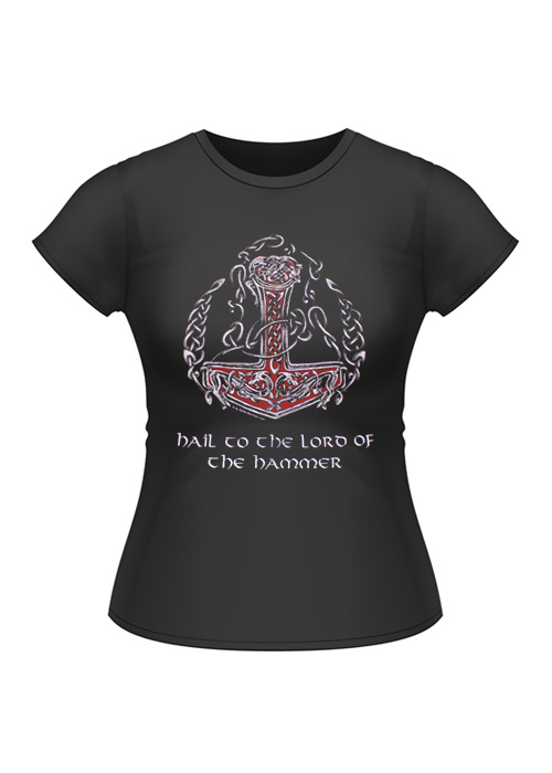 Girlie-Shirt - Hail to the Lord of the Hammer, Größe XL