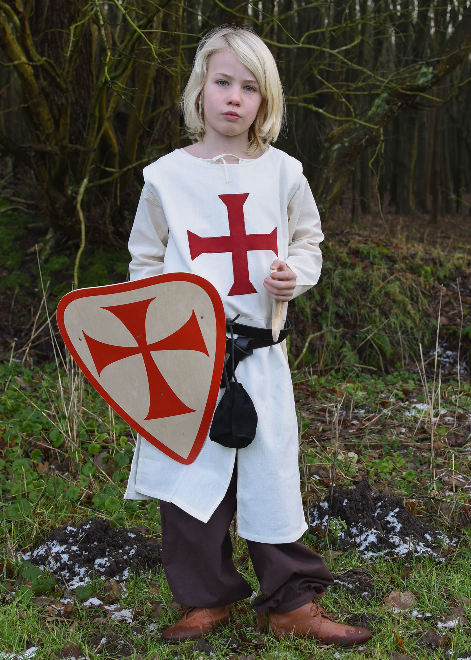 Kinder Wappenrock Alexander, Templer, natur/rot, Größe 110