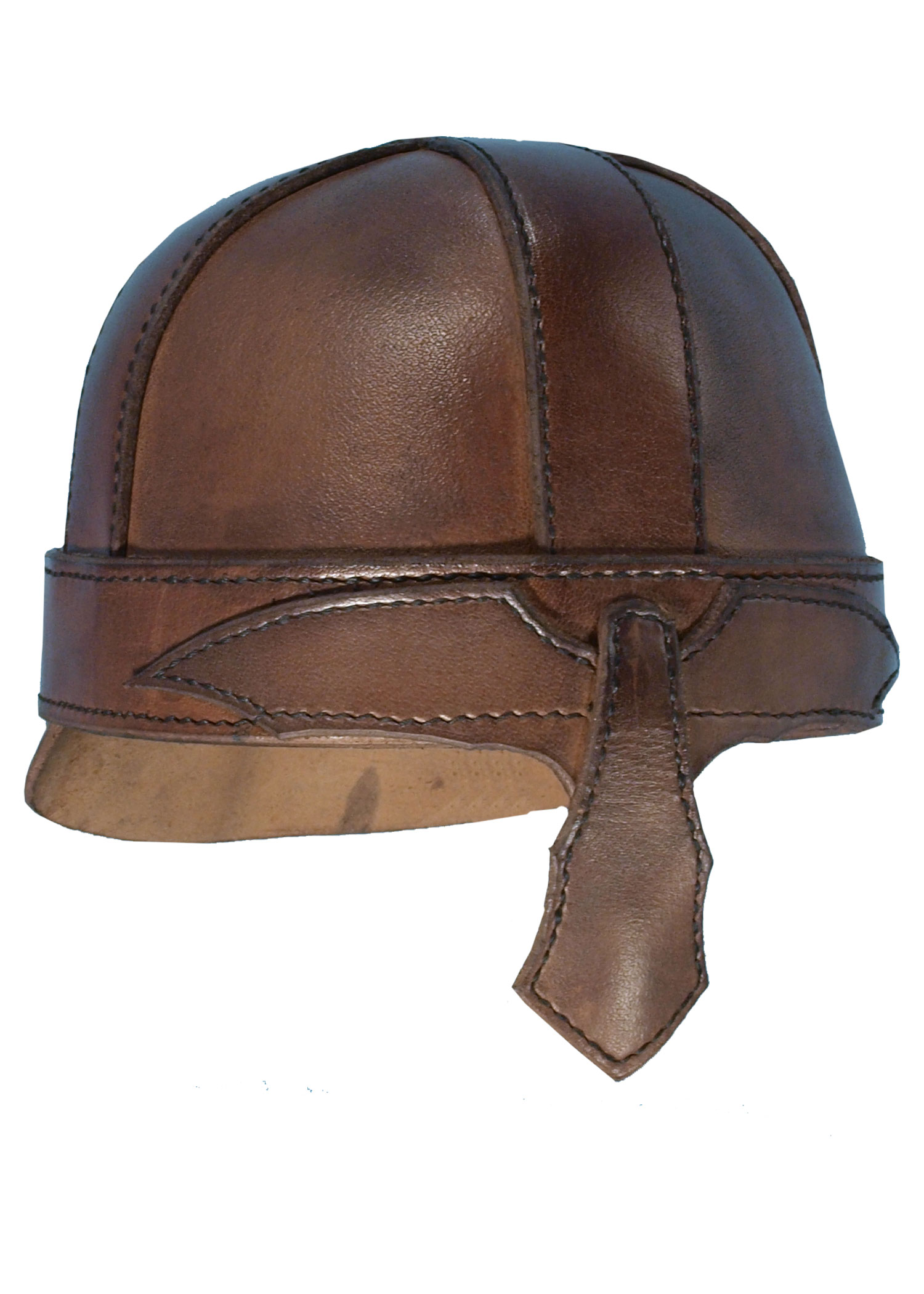 Helm Warrior aus Leder, braun, Größe L
