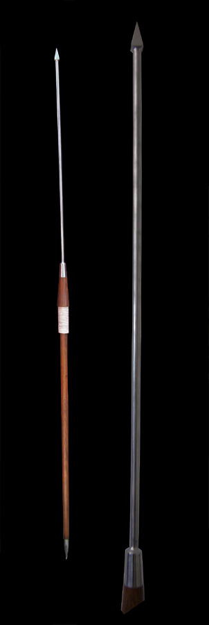 Römisches Pilum mit Holzschaft, 215 cm