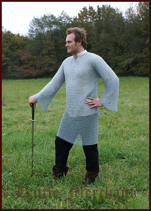 Kettenhemd, unvernietet, 9mm ID, verzinkt, Größe L