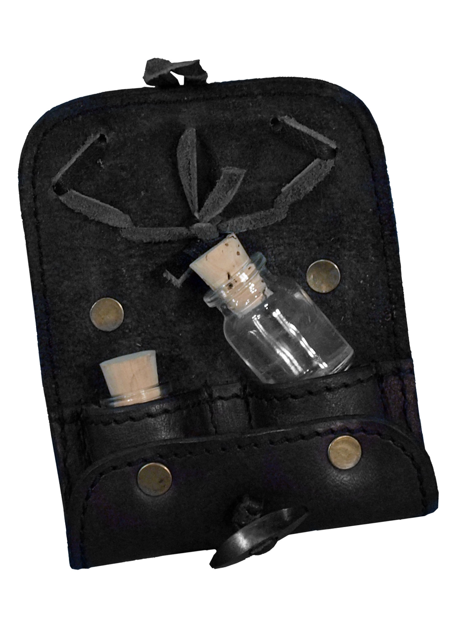 Tranktasche aus Leder mit 2 Flaschen, Farbe braun