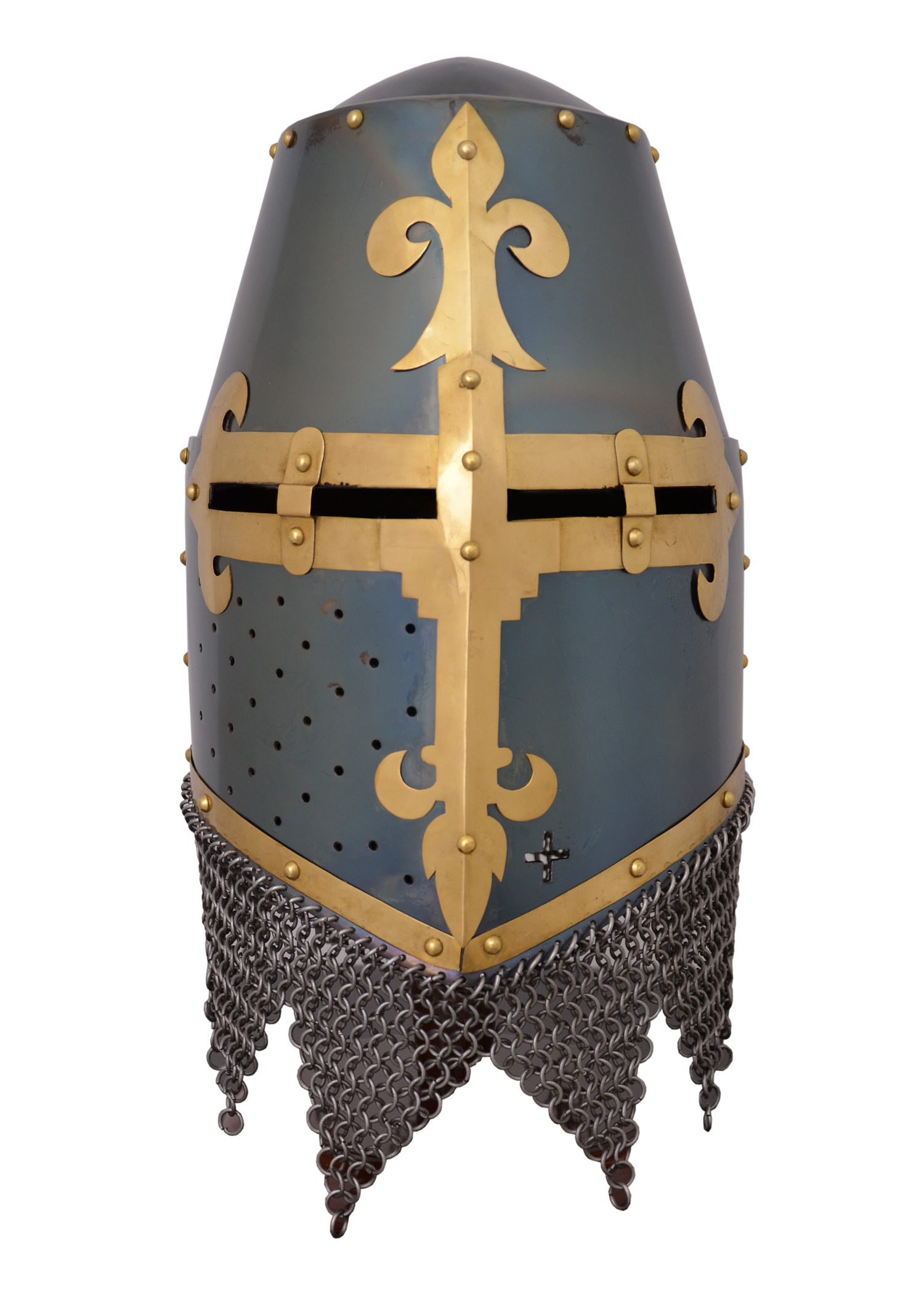 Topfhelm der Rieter von Kornburg, Nürnberg um 1375, 1,6 mm Stahl, Größe L