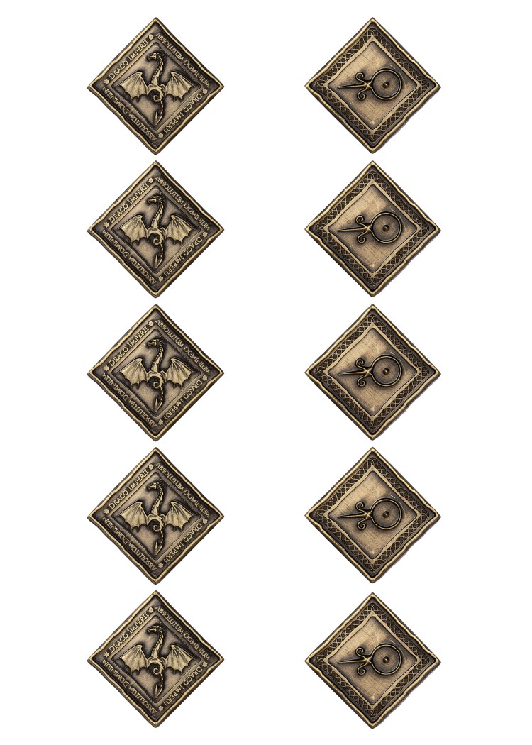 LARP-Drachenmünzen, 10er Pack, Farbe gold