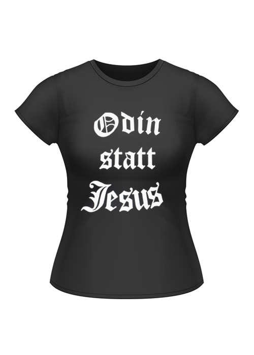 Girlie-Shirt: Odin statt Jesus, Größe S