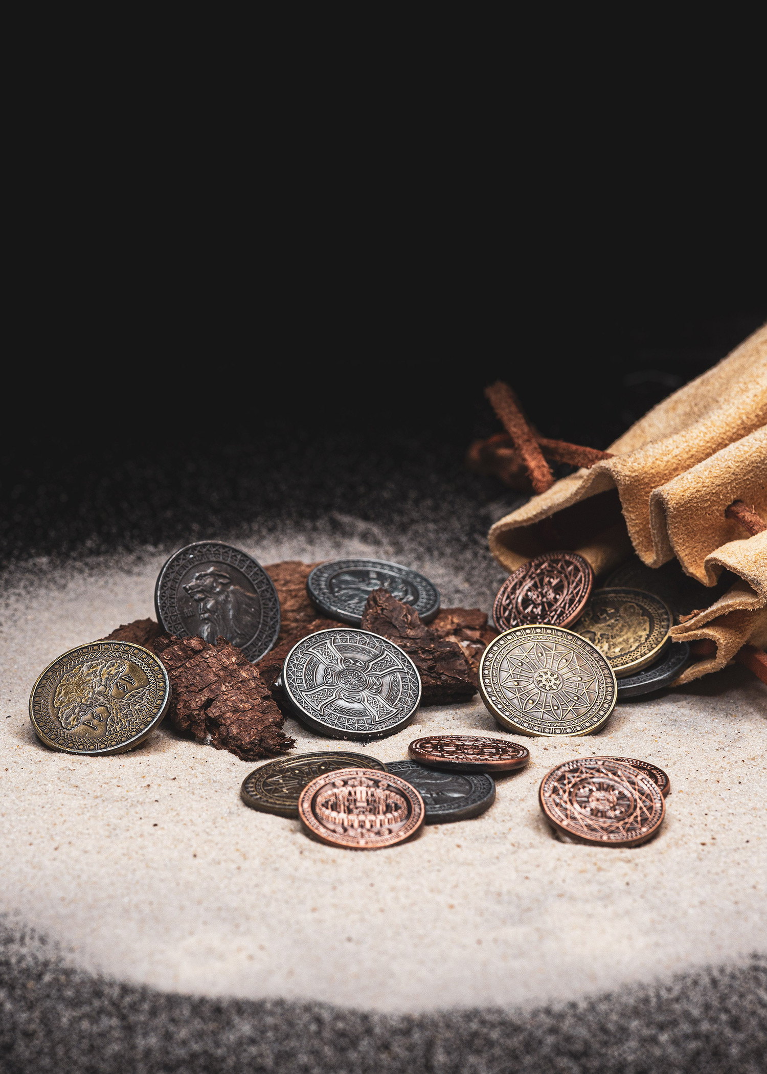 LARP-Erdenmünzen, 10er Pack, Farbe silber