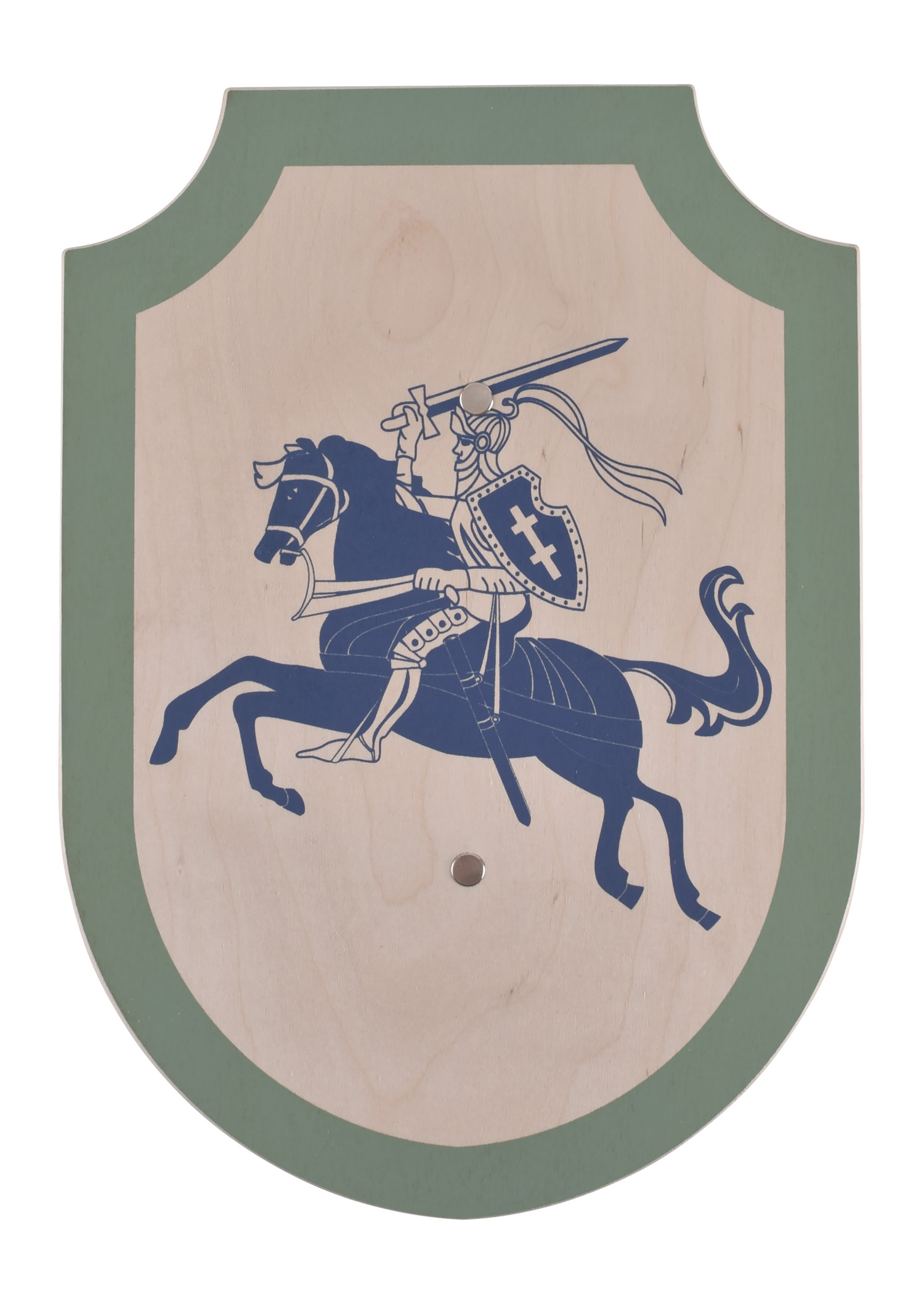 Kinder Holzschild Ritter Simon der Stürmische, Farbe blau/grün