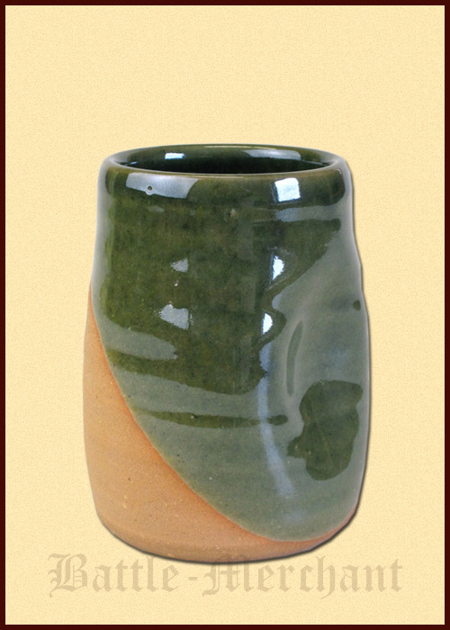 Historischer Dellenbecher aus Ton, 0,25 Liter