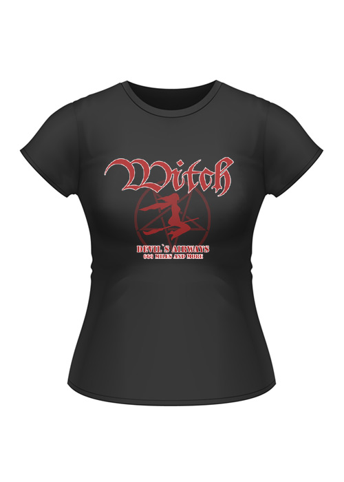 Girlie-Shirt: Witch - Devil's Airways, Größe S