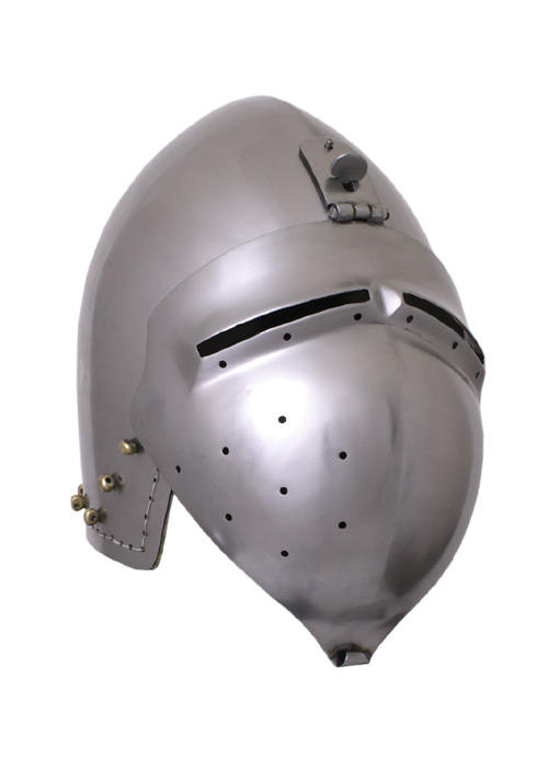 Deutsche Beckenhaube mit Visier, 2 mm Stahl, Größe M