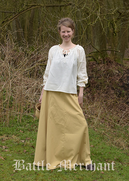 Mittelalterlicher Rock, weit ausgestellt, hellbraun, Größe S