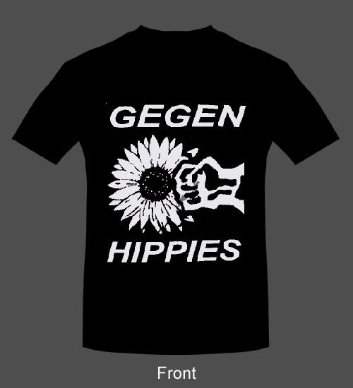 T-Shirt Gegen Hippies, Größe M