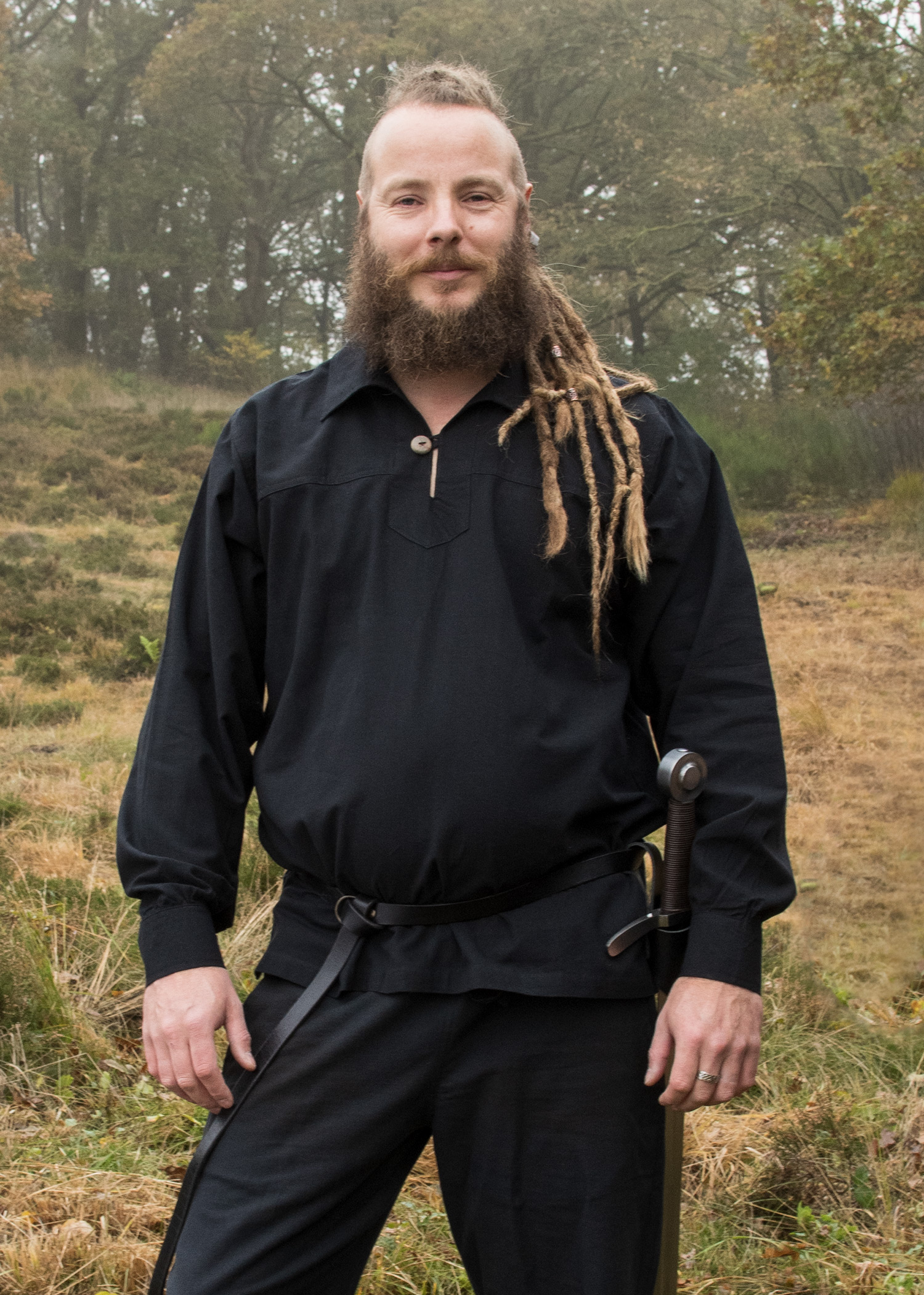 Mittelalter Ritterhemd Götz, schwarz, Größe XL