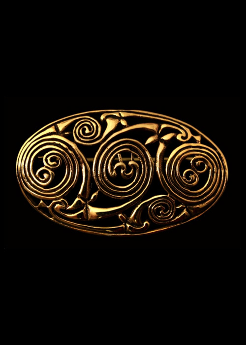 Keltische Brosche mit Spiralmuster, aus Bronze