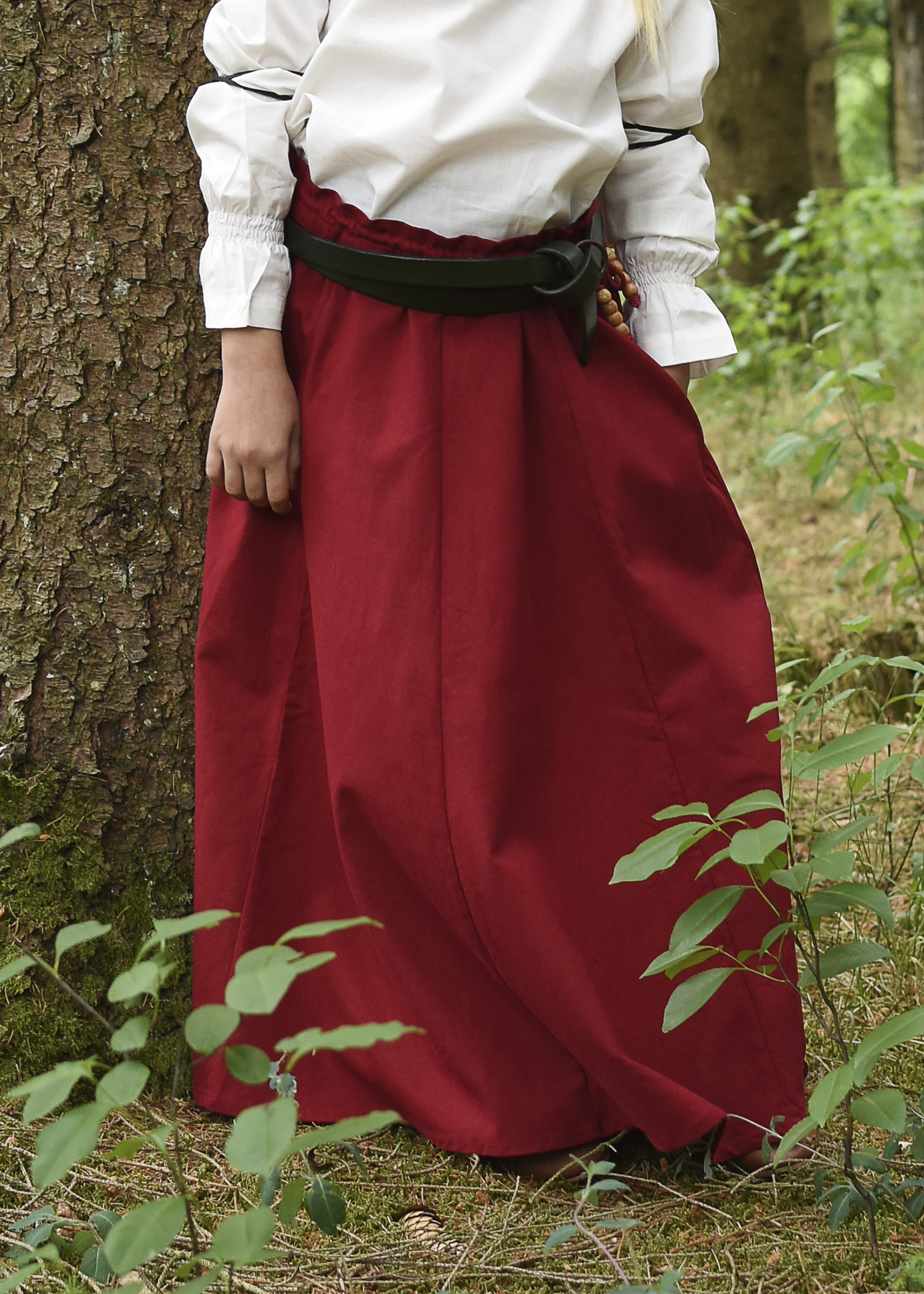 Kinder Mittelalter-Rock Lucia, weit ausgestellt, rot, Größe 146